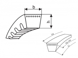 Klínový řemen 10x630 X Li - ZX 652 Lw optibelt Super TX