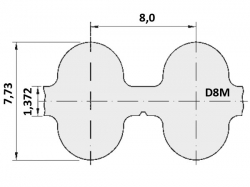 Řemen ozubený D8M 1440 - 50 mm optibelt OMEGA