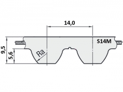 Řemen ozubený S14M 1610 - 40 mm optibelt STD