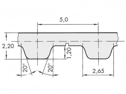 Řemen ozubený T5 165 - 6 mm optibelt ALPHA POWER