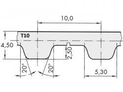 Řemen ozubený T10 260 - 10 mm optibelt ALPHA POWER