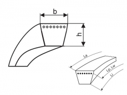 Klínový řemen 5x260 Li - 5x270 Lw optibelt VB